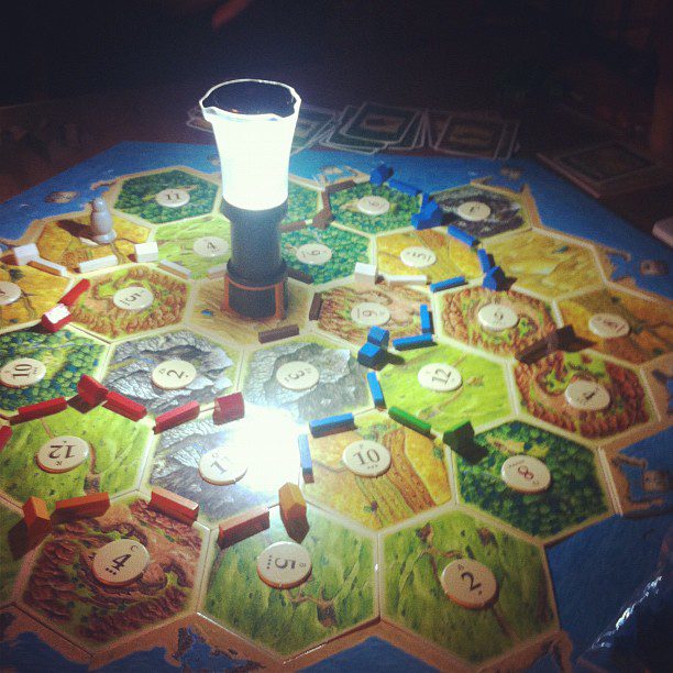 Settlers of Catan by lantern