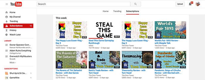 Youtube homepage screenshot