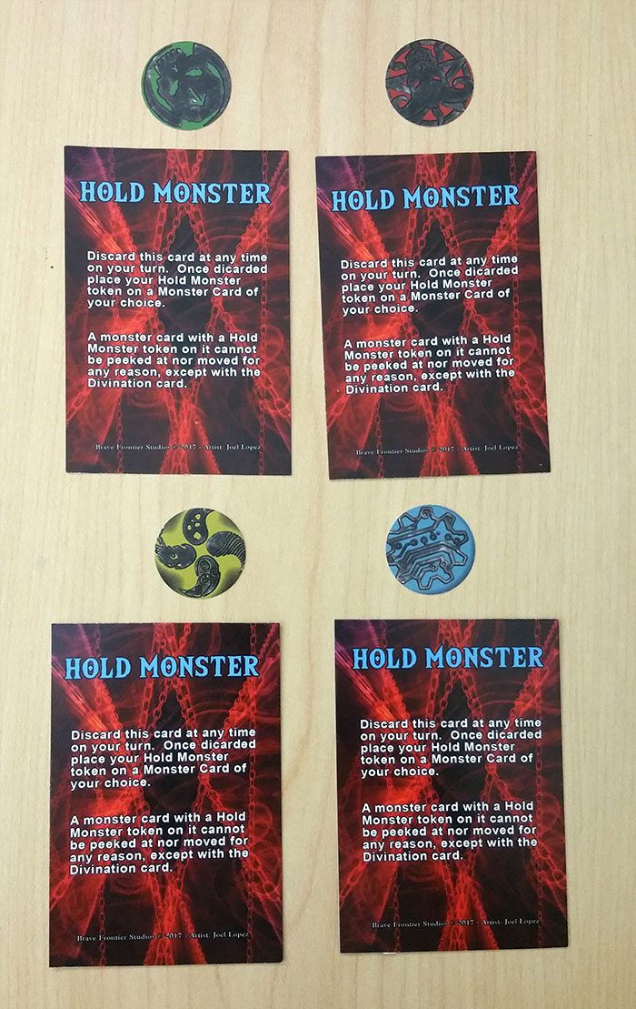 Hold Monster cards and tokens