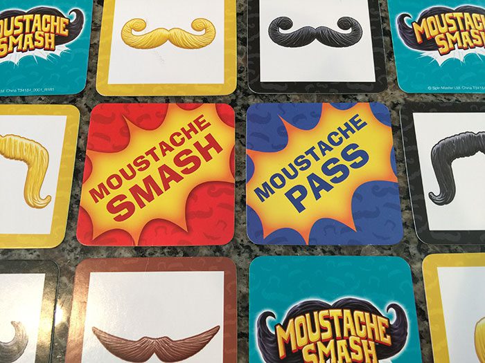 Moustache Smash cards