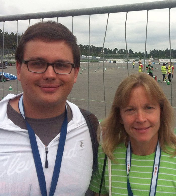 Andrew with his mother