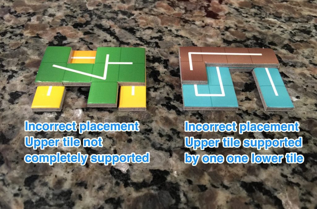Examples of incorrect tile stacking