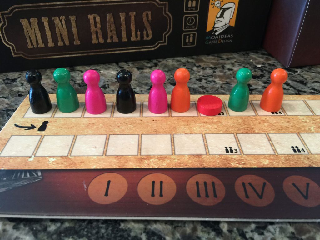 Mini Rails turn order board - end of round