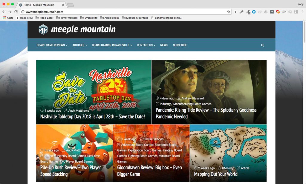 Meeple Mountain homepage