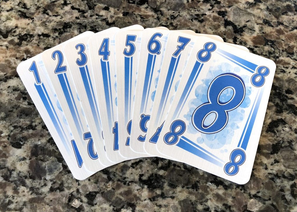 Blue number cards