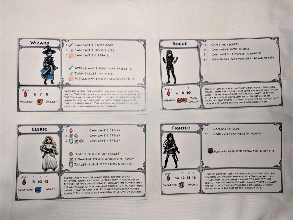 Character sheets