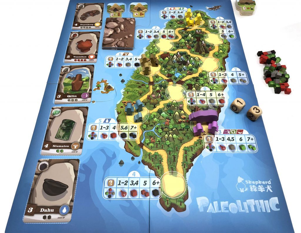 Paleolithic game board set up