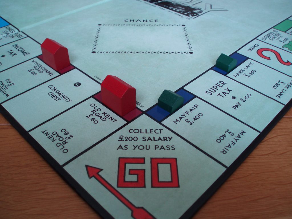 monopoly board close up