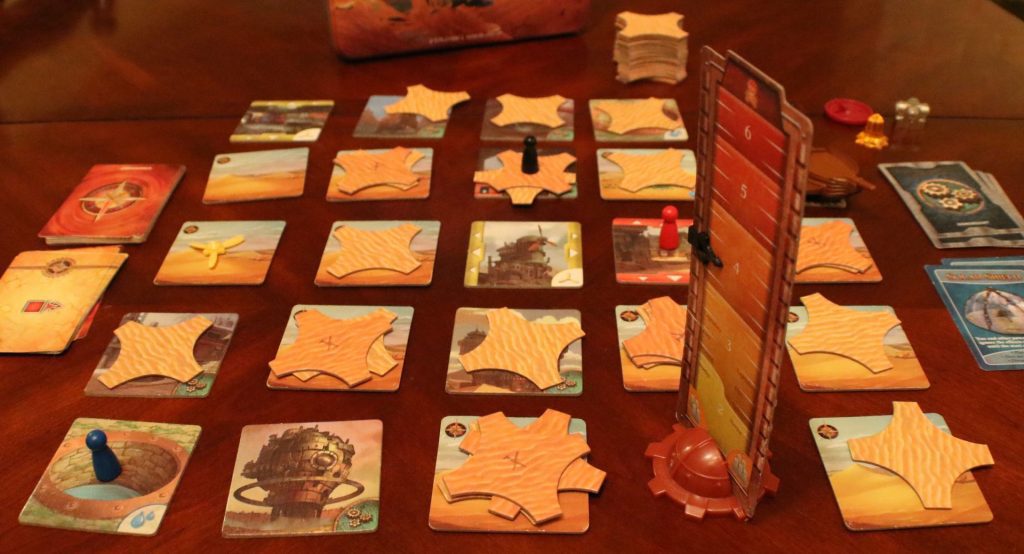 A picture of the board before a storm card is drawn.