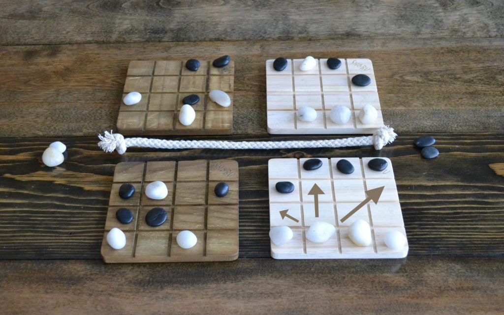 A series of move options for a single white stone.