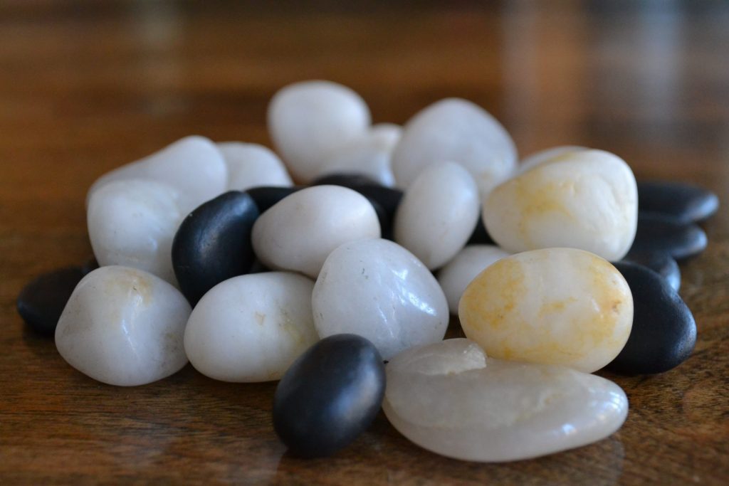 A closeup of SHOBU's stones.