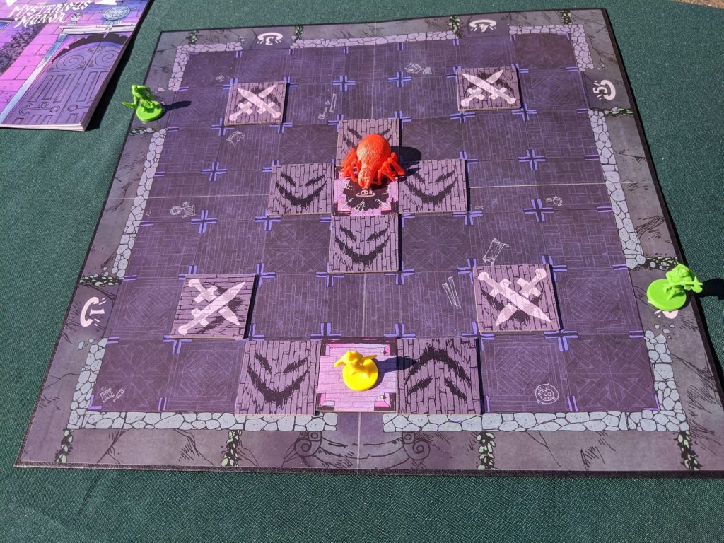 The initial setup of the board for 5 players. The skeletons are placed per die roll.