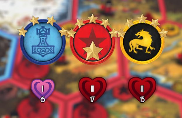 End of game points are each tallied, one category at a time.