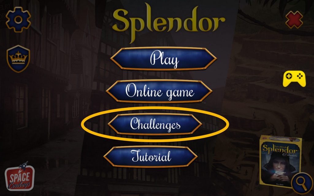After initially selecting Play, tap/click on Challenges for a world of Splendorific puzzles.