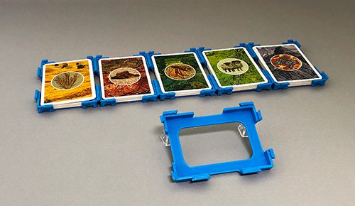 The connectable series of Catan card holders.