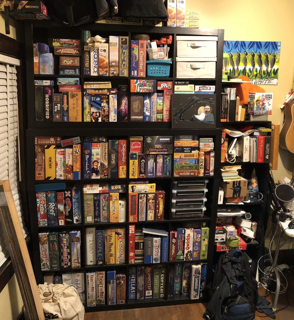 My board game shelves are organized 