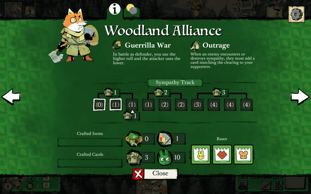 The Woodland Alliance player mat.