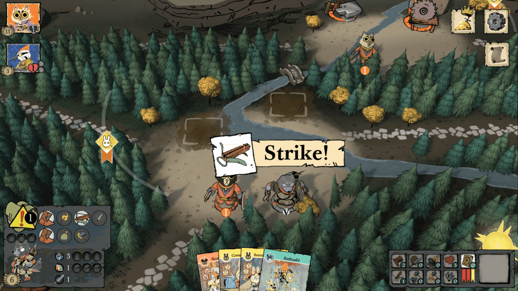 The Strike action is animated with a cool over-the-shoulder, behind-the-head shot.