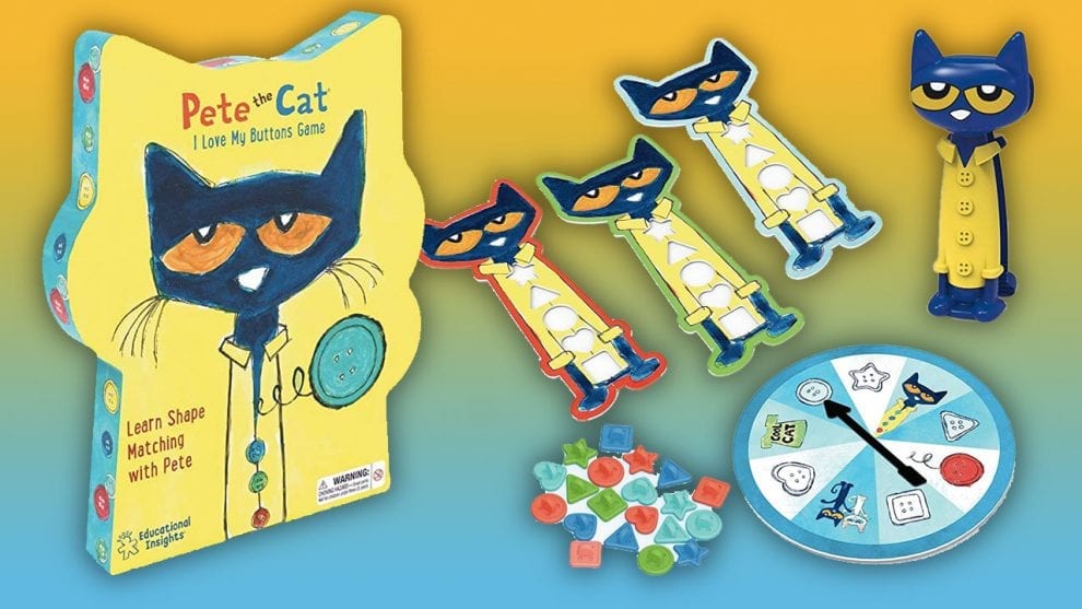 Educational Insights Pete The Cat I Love My Buttons Board Game For Toddlers  & Preschoolers, For 2-4 Players, Gift For Boys & Girls, Fun Family Game