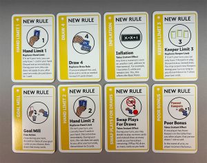 A sampling of New Rule cards.