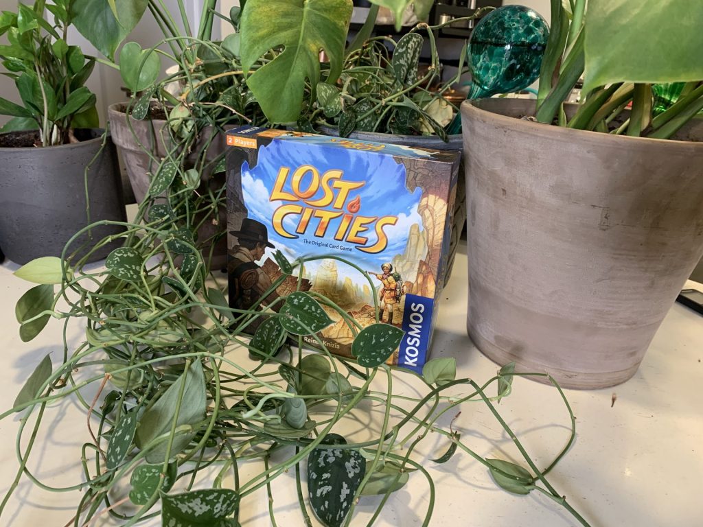 The original Lost Cities, also arranged tastefully amongst potted plants.