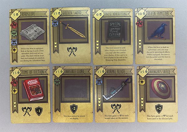 Some of the Black Market item cards.