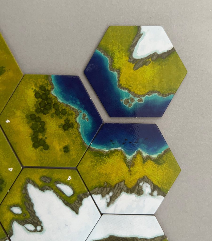 THis tile cannot be placed here. Despite the water matching on two sides, this would create a second landmass since the Plain area is not connected to the original Plain.
