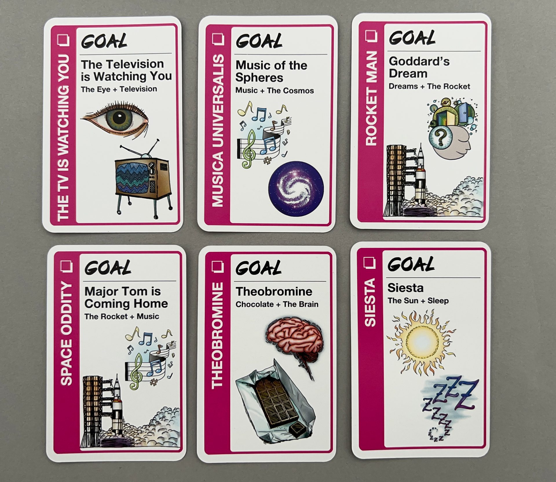 Remixx Goals. (Note the Goddard’s Dream card. That’s a nod to the Goddard Space Flight Center in Greenbelt, MD where Andy and Kristin Looney first met years ago.)