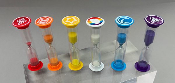 The six sand timers/kites.