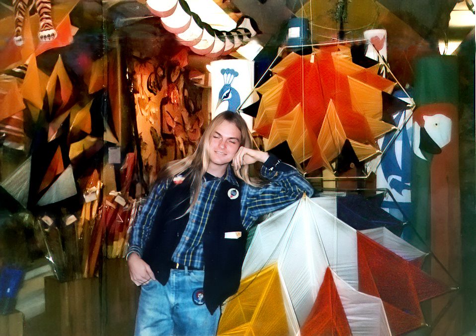 Tom at The Kites Site, (Georgetown, DC) circa 1983.