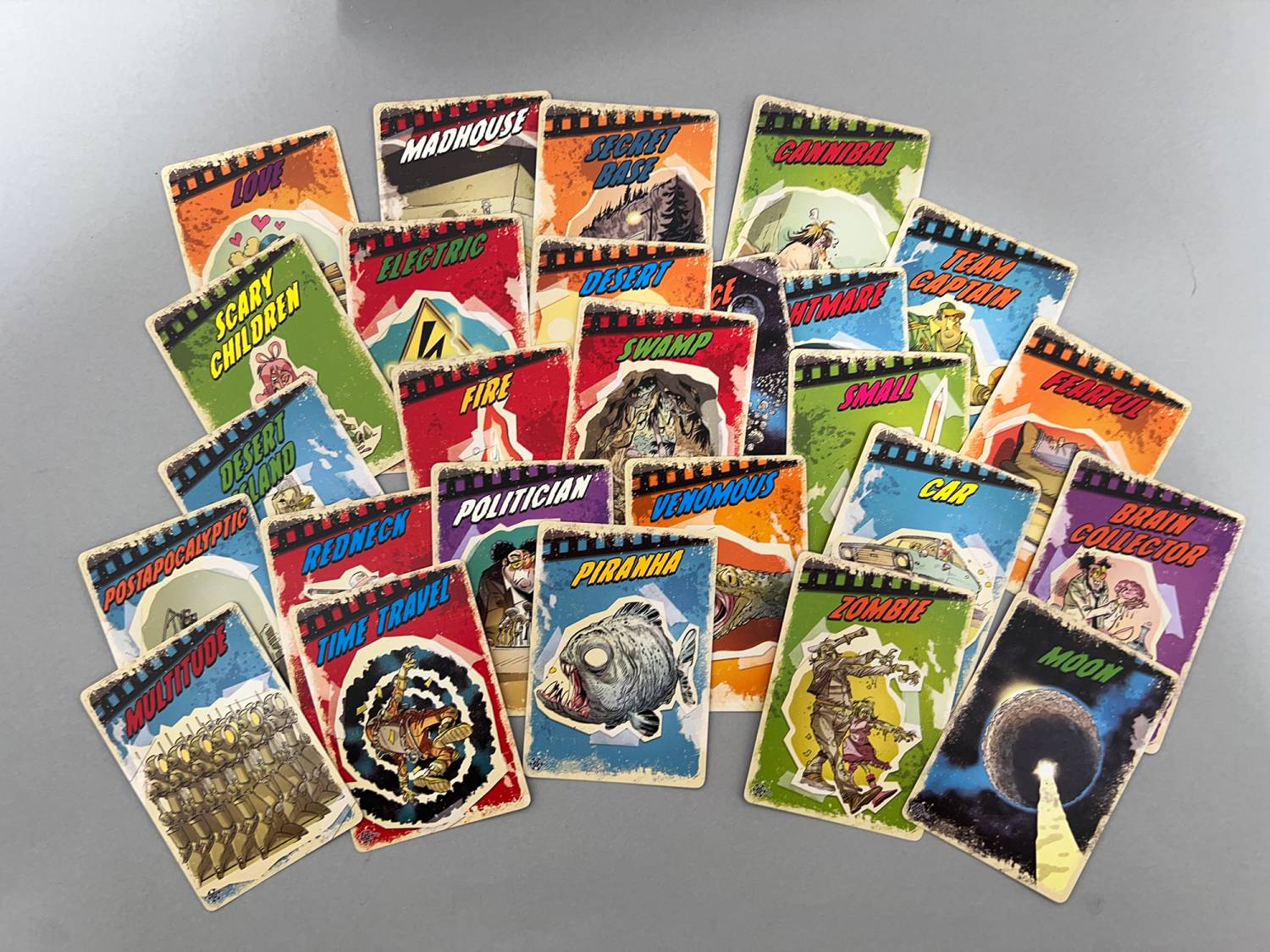 A sample of the cards in B Movie.