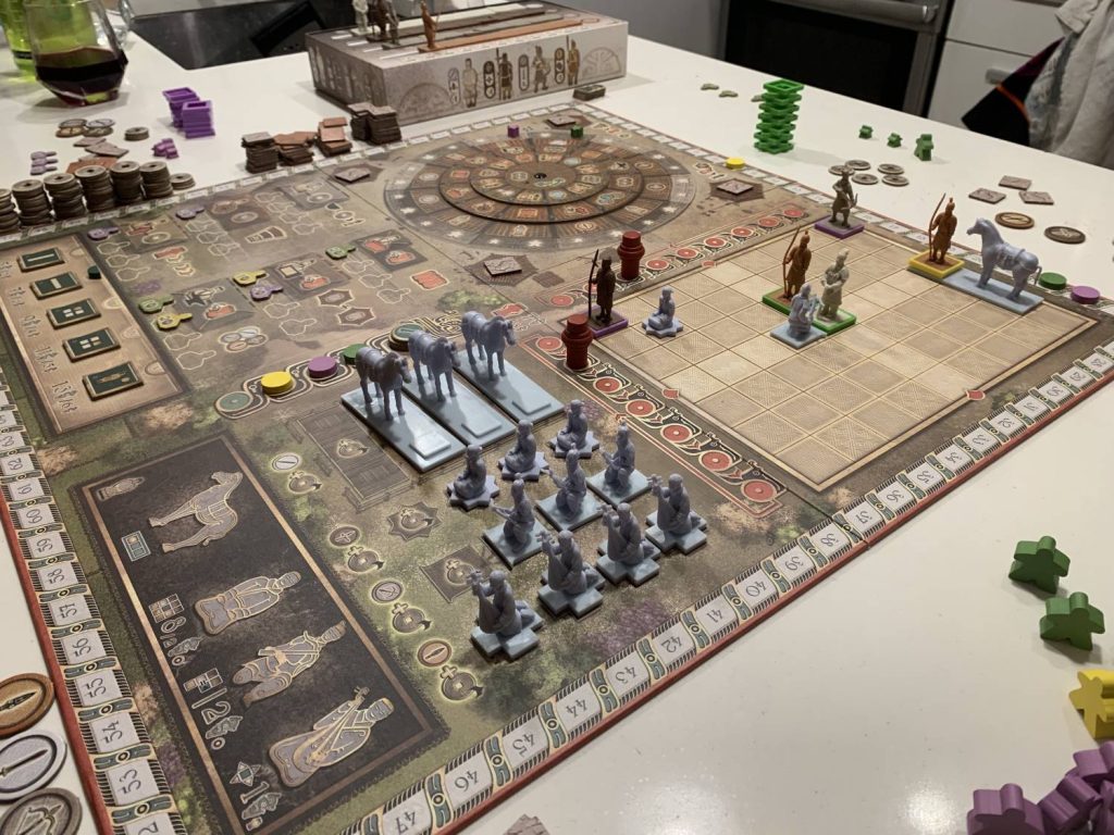 The full game setup on the table.