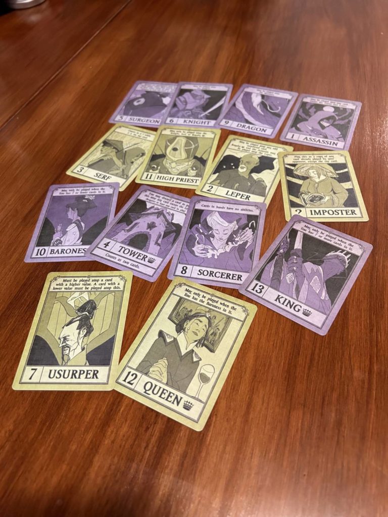 The fourteen character cards from Hierarchy.