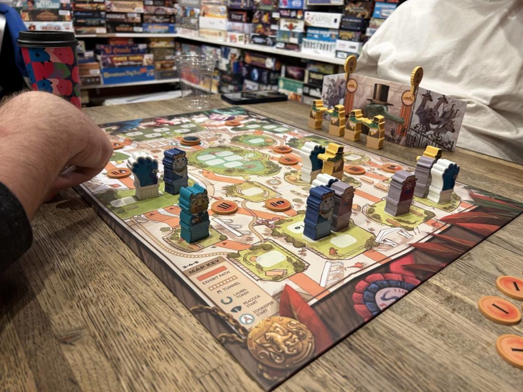 The board during a four-player game.