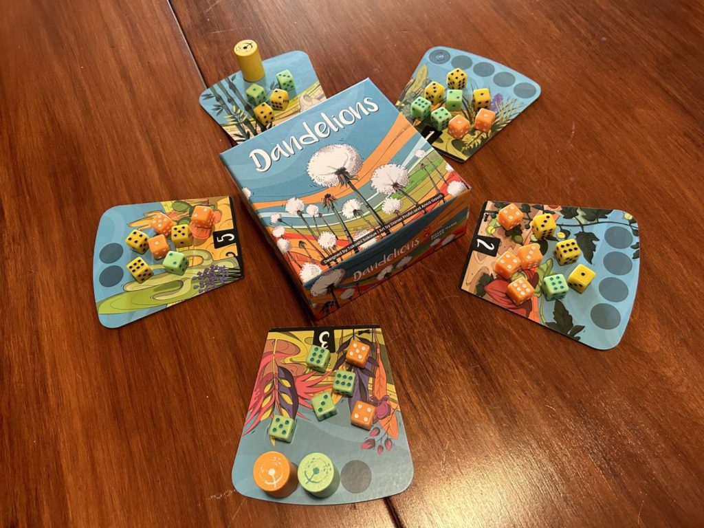 Dandelions - Board Game - Roll-and-Move - Area Majority - 2-3 Players - 15 Minutes Play Time Dandelions - Board Game - Roll-and-Move - Area Majority - 2-3 Players - 15 Minutes Play Time
