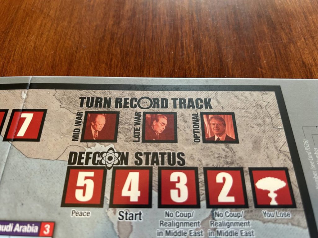 The turn tracker (which I think should be called the round tracker) includes pictures of Ford, Ghorbachev, and Carter.