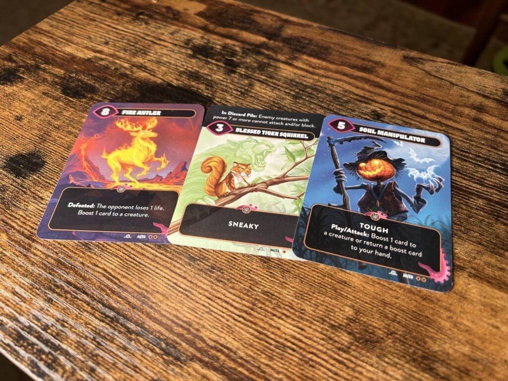 Some sample cards from Beyond Eternity.