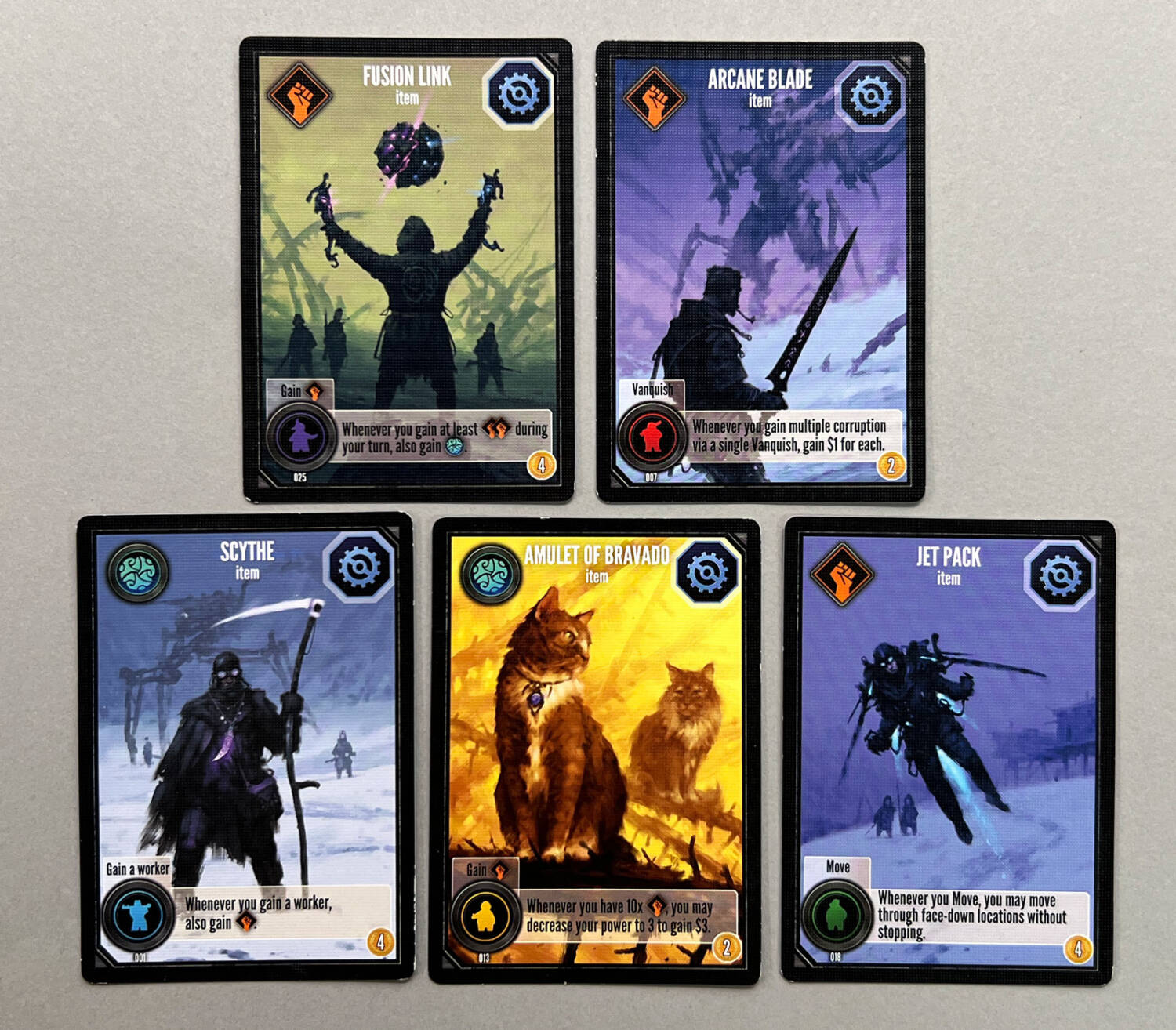 A sampling of Item cards.