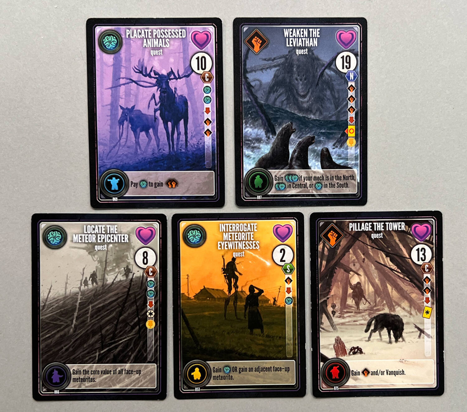A sampling of Quest cards.