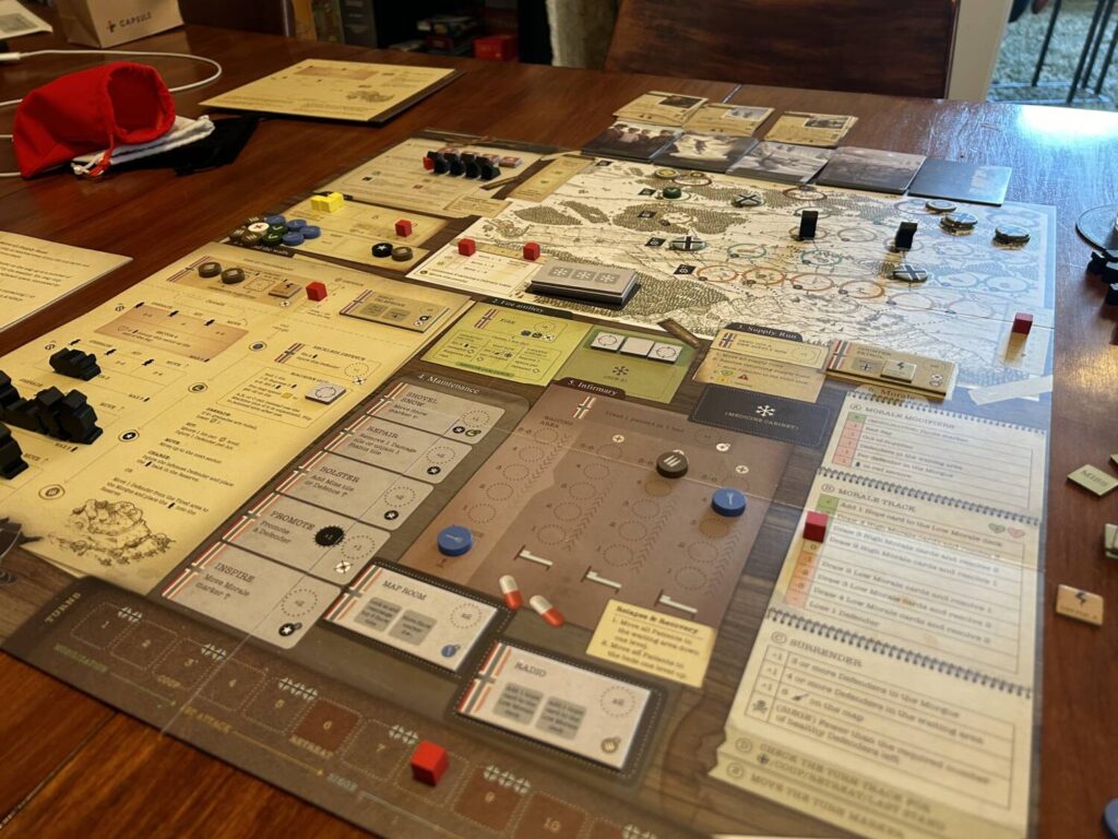 The board mid-game.