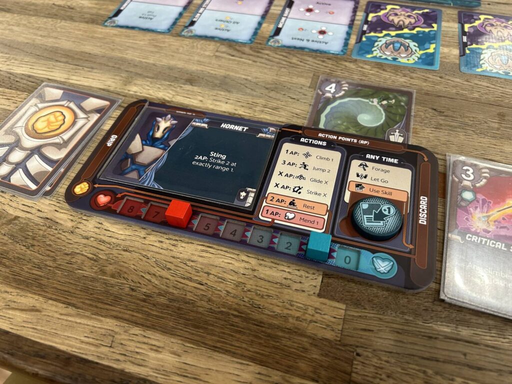 A player board in the midst of a game.