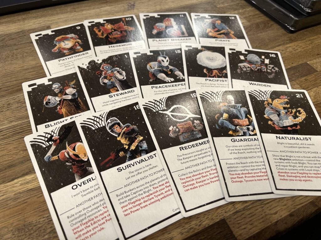 An array of cards depicting different Fates from the game.