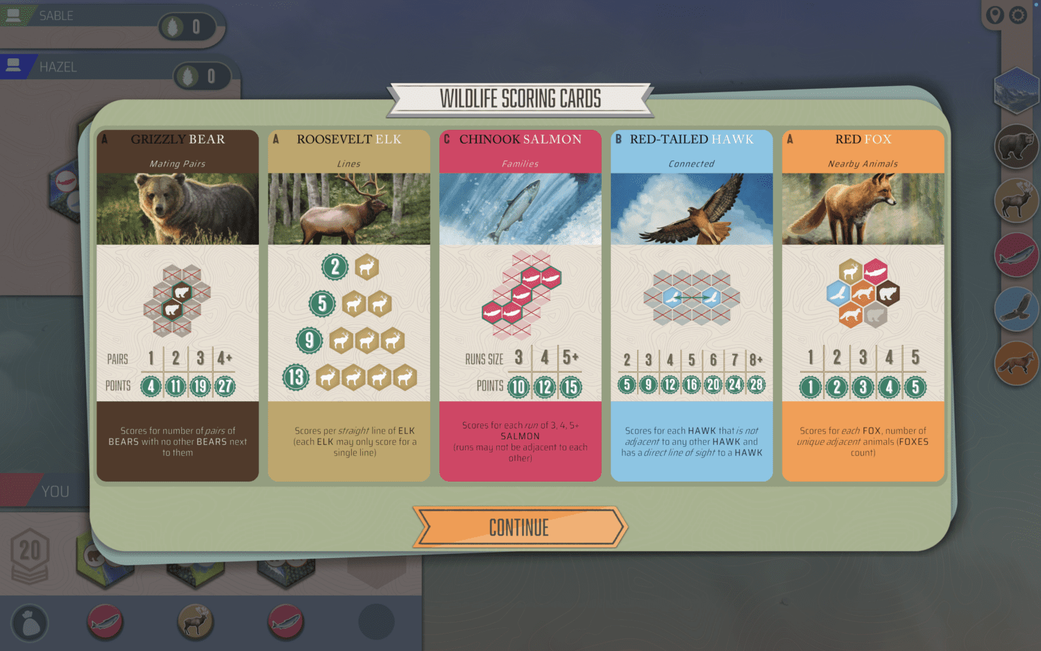 The six standard scoring options are a good way to ease into the digital version.