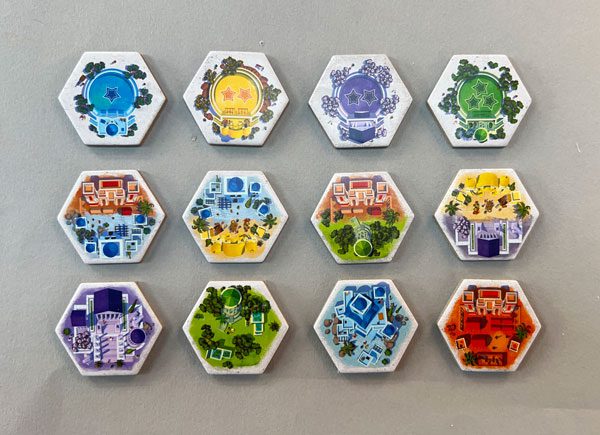 The three types of single hexes.