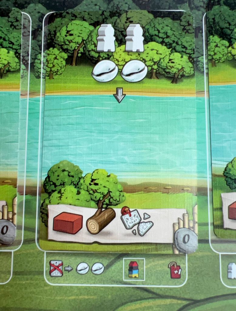 One of the Canal Cards, in place, on the board.