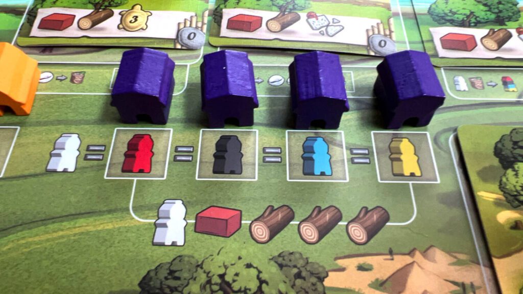 Outposts allow you to substitute a white worker for whichever color worker is under the Outpost you build. Good planning here can help with defeating Barbarians later.