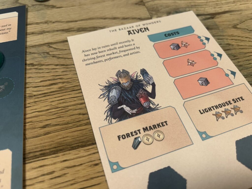 An illustration of a sort of monkey demon fella holding masks with different facial expressions.