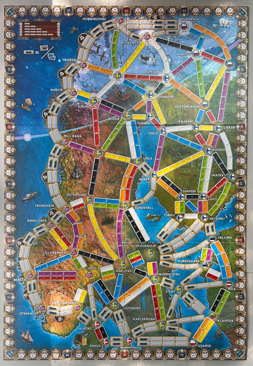 Ticket to Ride: Northern Lights board