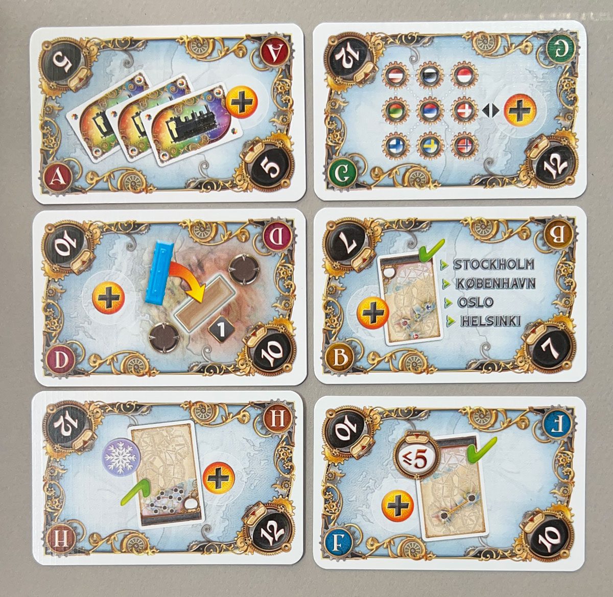 A sampling of the potential end-game bonuses you might be competing over.