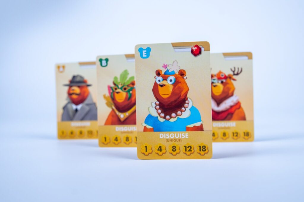 Several cards showing different bear costumes. They're all adorable.